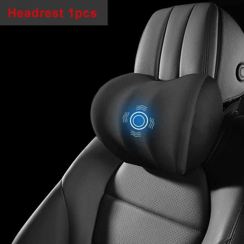 Car Electric Single Lumbar Single Headrest Vibration Massage Lumbar Support Neck Pillow Lumbar Cushion Car Seat Car Interior