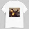 Summer T-Shirt Men's Cotton Top Unisex Dabbing Mona Lisa Dab Hiphop Classic Art Mona Lisa Black Men's T-Shirt