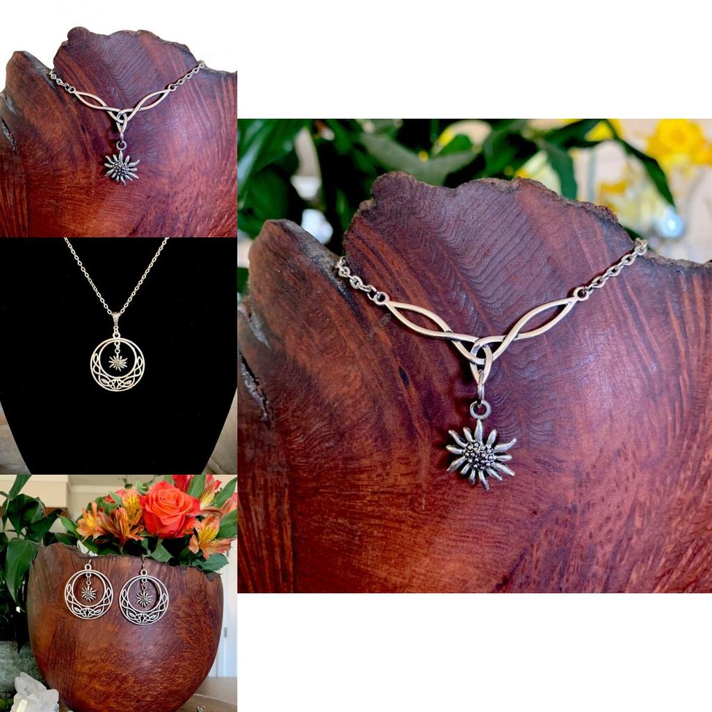 Silver Snowdrop Celtic Love Pendant Necklace With Geometric Design For Women