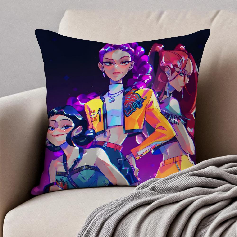 Popular Virtual American Band HHUNTRX Cushion Cover Pillowcase Antidustmite Invisible Zipper Short Plush Sofa Cushion