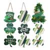 Irish Festival Decoration Wood Shamrock Door Sign Hanging Ornament for Front Door Mantels Tree Holiday Party Decoration