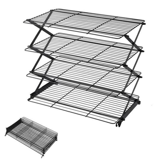 3/4 Katlı Katlanabilir Soğutma Rafı Katlanabilir Ayarlanabilir İstiflenebilir Tasarım Yapışmaz Kaplamalı Metal Soğutma Rafı Kekler Pişirme Mutfak Aleti