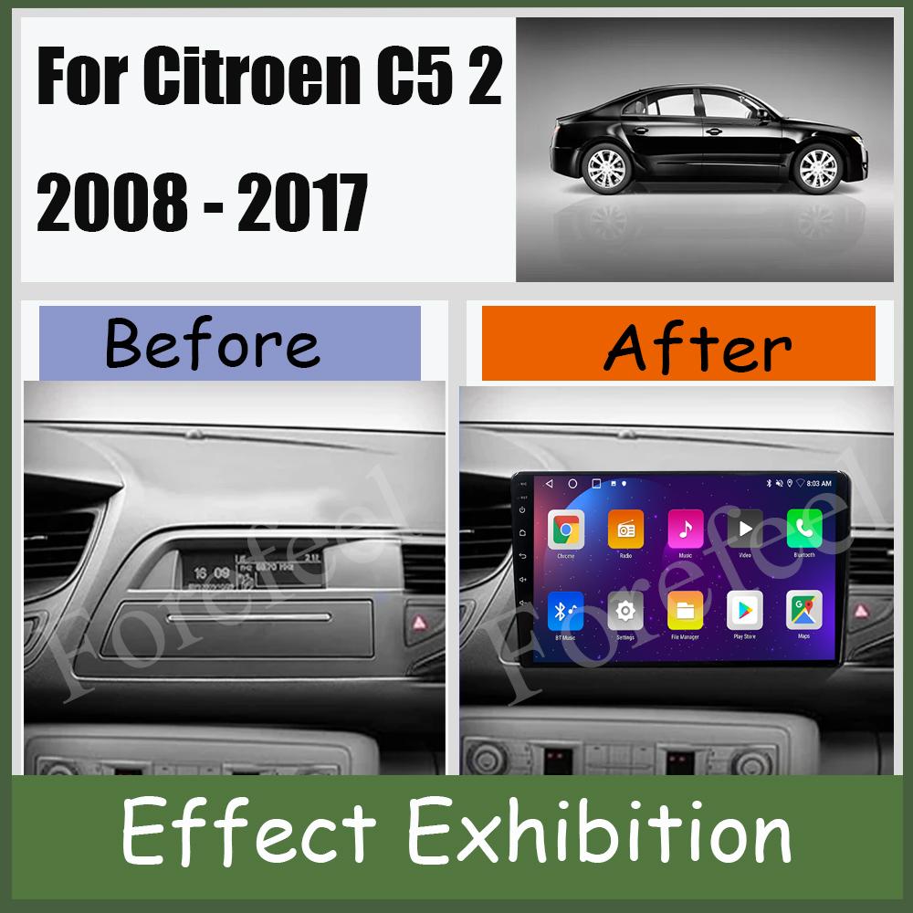 Auto Radio Android For Citroen C5 2 2008 - 2017 Navigation Video Car Multimedia Player Screen Head Unit No 2din Monitor WIFI Cam