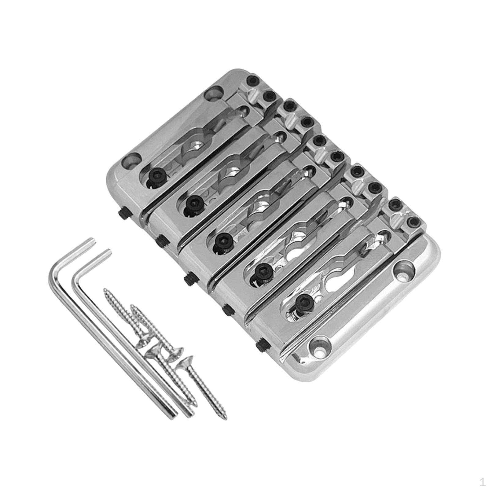 

Bass Bridge Fixed Saddle Sturdy Replace Part Improve Stability Guitar Parts with Wrench 15mm срібний