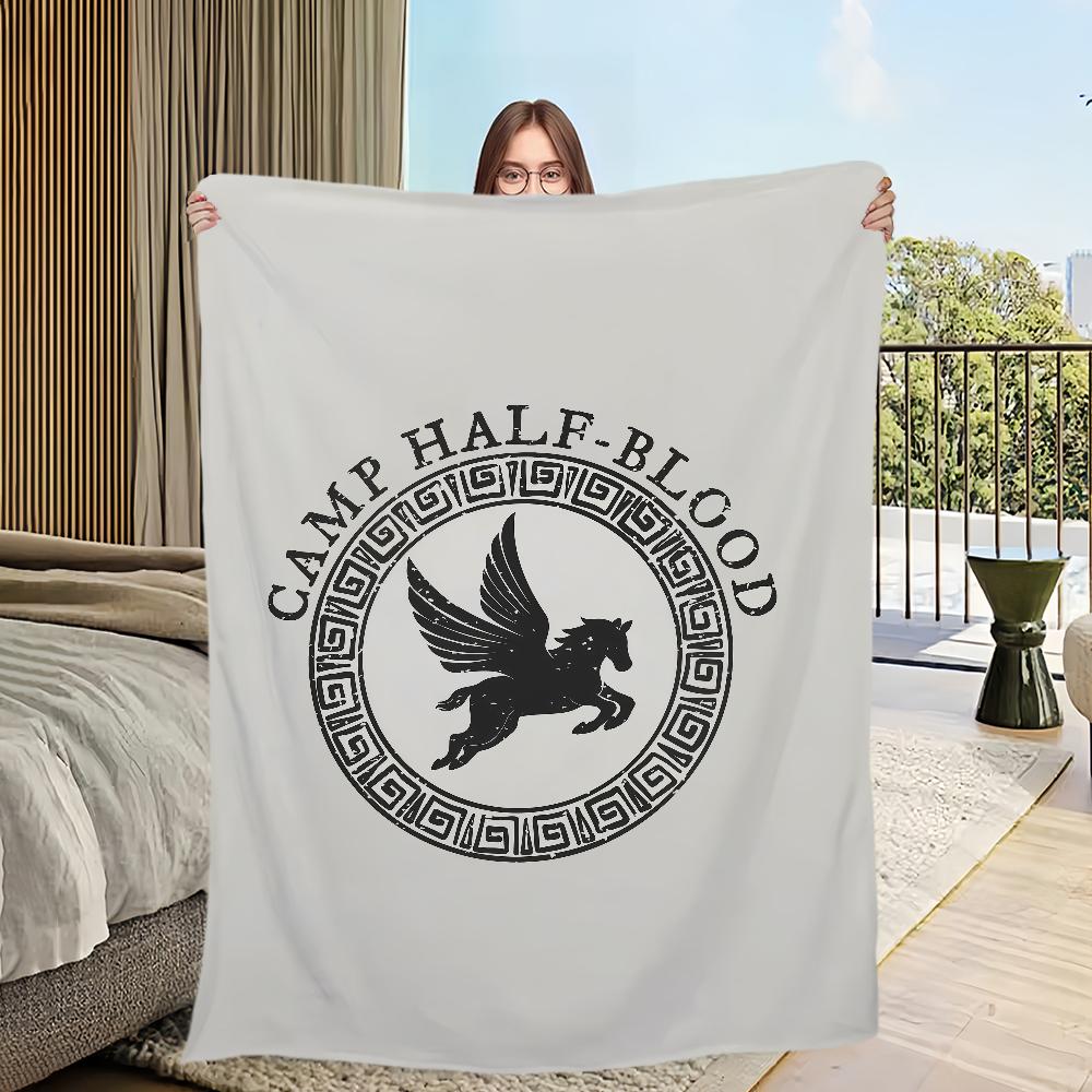 P-Percy J-Jackson Camp Half-Blood Blanket Flannel warm comfort soft plush blanket For Picnic Beds Sofas Homes And Bedrooms