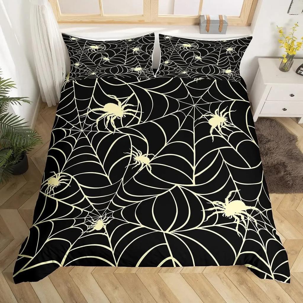 3D Print Pink Spooky Pastel Pumpkin Bedding Set Spooky Pastel Halloween Spooky Ghosts Washed Cotton Duvet Cover Or Pillowcase