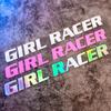 GIRL RACER Aufkleber für Auto, Auto-Fenster, abnehmbare Vinyl-Aufkleber, ölbeständige Dekoration, Motorrad-Kraftstofftank-Verkleidung, Zeichen für Fahrerin
