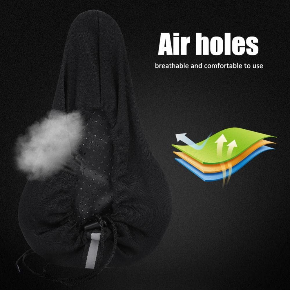 3D Padded Bike Seat Cover - Gel Foam Cushion with Non-Slip Base for Mountain/Road Bicycles, Waterproof Comfortable Saddle Mat