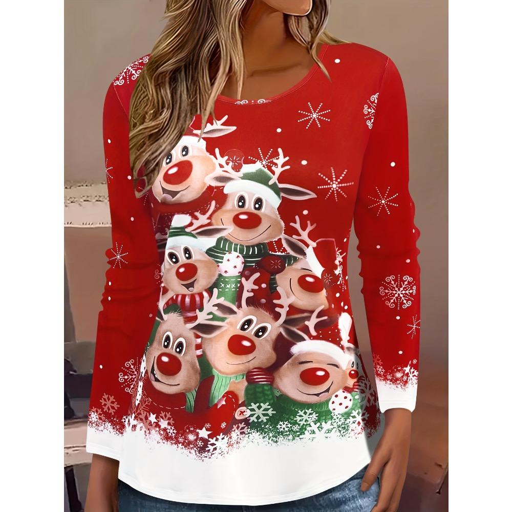 3D Print Crew Neck Long Sleeve T-Shirt Fashion Womens Clothing Casual Y2k Clothes Harajuku Female Clothing