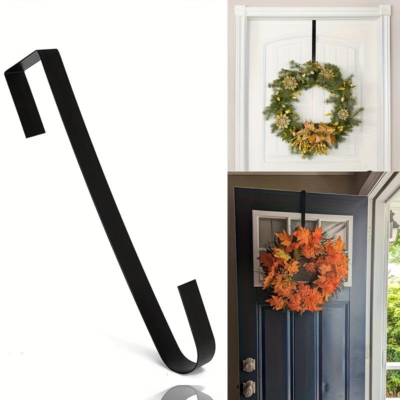 Metal Wreath Hanger designed for behind doors in a classic style with sturdy hooks to hang wreaths, bows and welcome signs Perfect for decorating