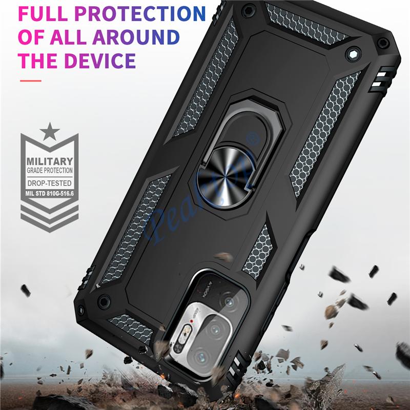 Dual Layer Magnetic Ring Armor Case for Xiaomi Redmi Note 10T 5G Note10T Red Mi Note 10 Pro 10S POCO X3 NFC F3 M3 Pro Cover