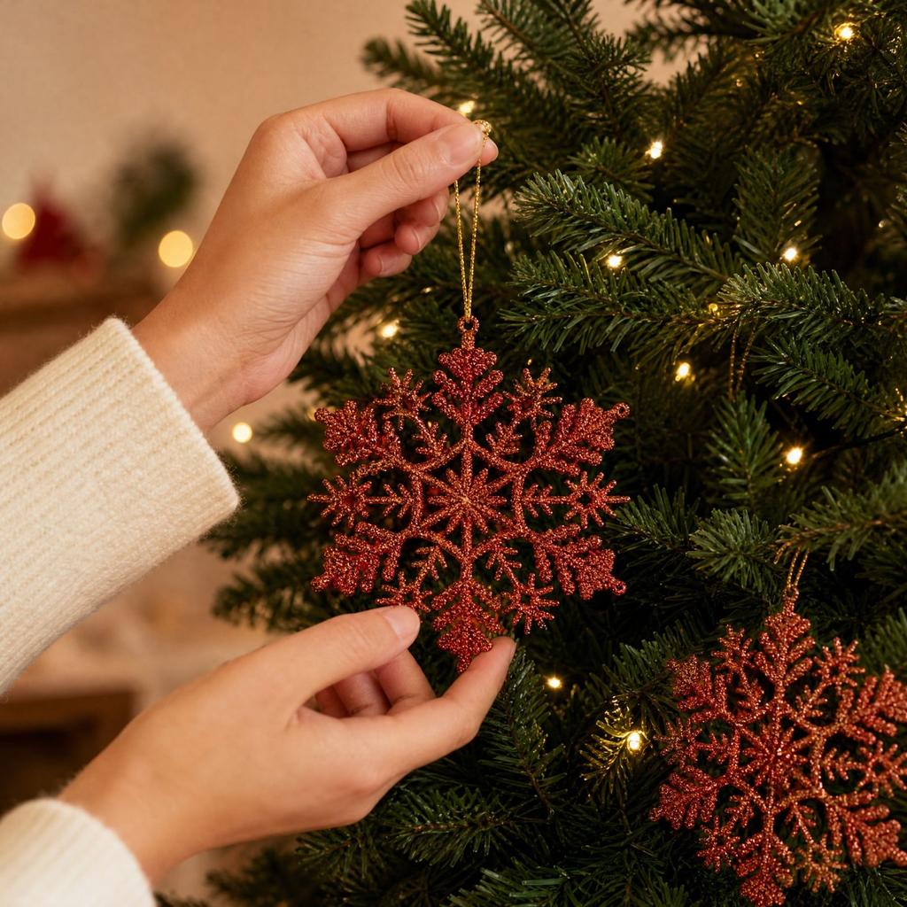 Christmas decoration snowflake pieces Christmas tree ornaments 10pc