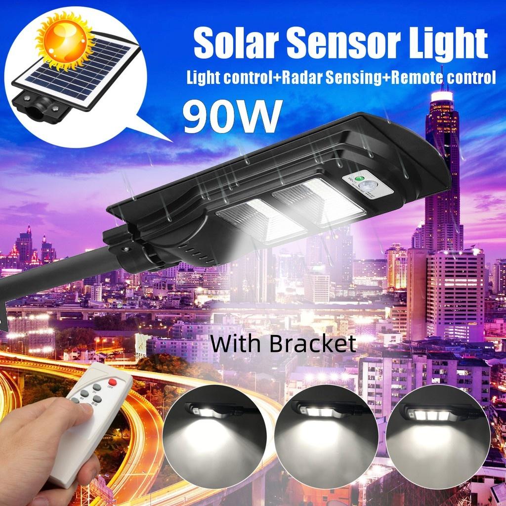 40/60/90W Solar LED Wall Lamp Street Light Radar Motion 2 In 1 Constantly Bright & Induction Solar Sensor Remote Control