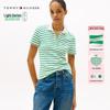 Tommy Hilfiger Women's 1985 Slim Fit Pique Stripe Short-Sleeve Polo Shirt