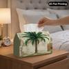 2D Flat 1pc Vintage Palm Trees Decorative Tissue Box, Suitable for Home, Cars, Kitchens, Bathrooms, Tissue Box for Daily Use, Tabletop Decorative Acce