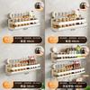 Carbon Steel Wall Mounted Foldable Spice Rack With Strong Suction Cups For Kitchen Storage