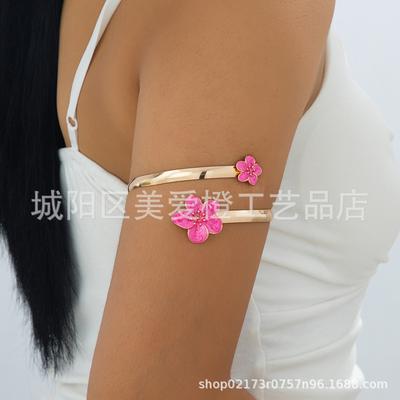 Personalized Fashion Design Arm Ring Flower Drip Oil Suitable For Women'S Opening Adjustable Arm Ring