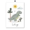 Earth Dinosaur T-Rex Brachiosaurus Nursery Wall Art Canvas Painting Nordic Dino Posters And Prints Pictures Baby Kids Room Decor