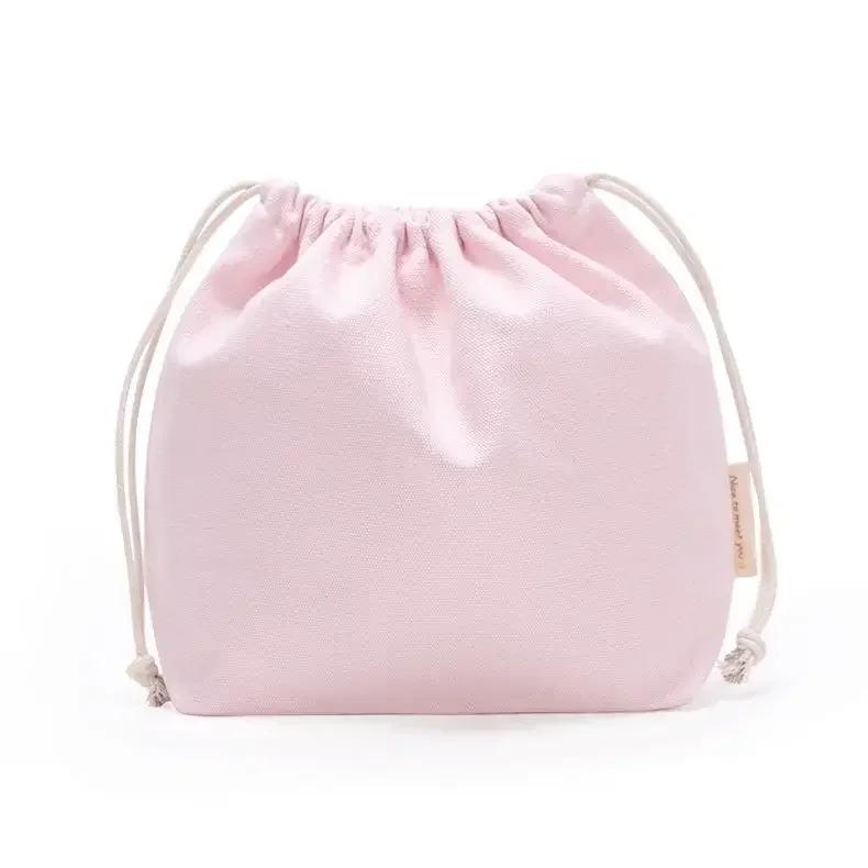 27*20cm Cotton Drawstring Storage Bag White Canvas Bags for Candy Gift Package Pouch Reusable Home Sundries Organize Bags