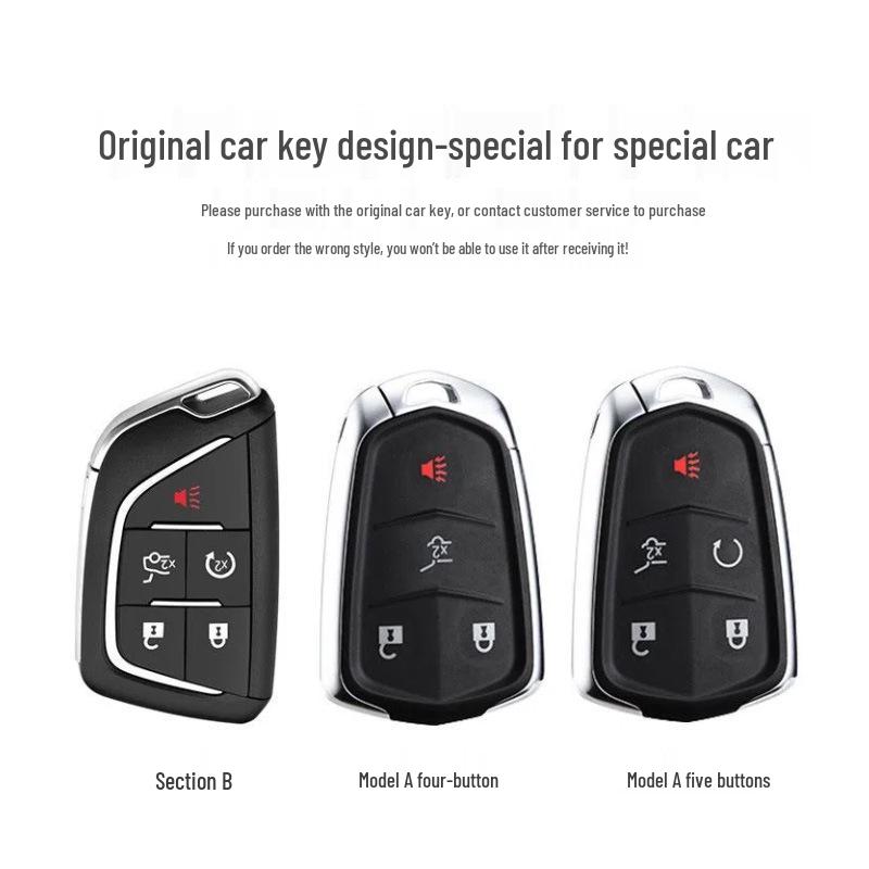 Cadillac Key Cover for XT5, XT4, XT6, CT5, CT6, CT4, XTS, ATSL - Transparent Shell