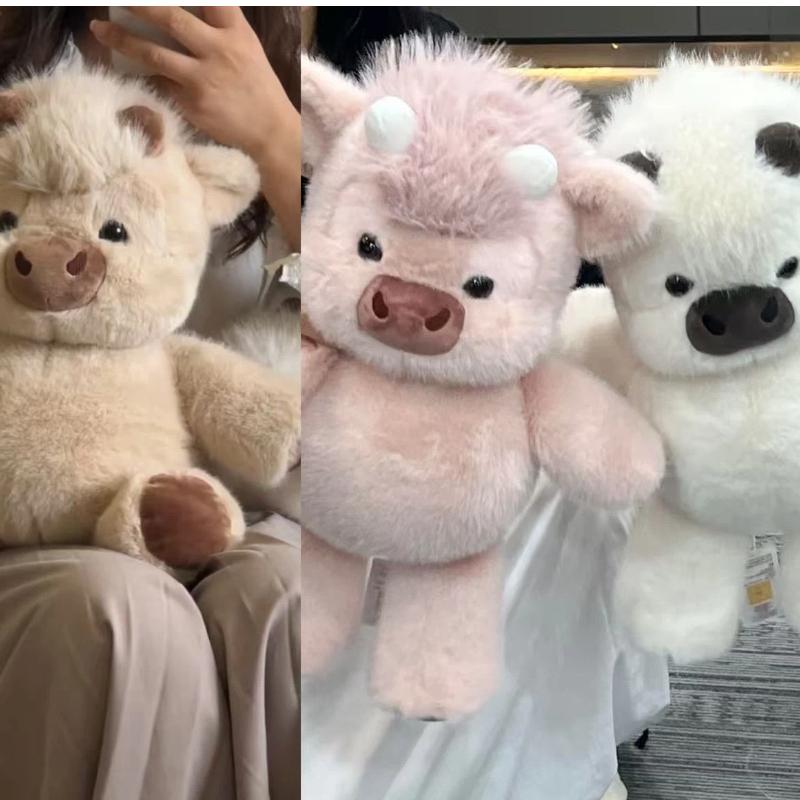 Topmix Girls Pink Adorable Highland Cattle Plush Toy 45Cm Huggable Cow Stuffed Animal Made With Premium Soft Fabric Soothing Companion For