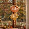 Thanksgiving Party Wall Hanging Hello Fall Wooden Sign, Pumpkin Maple Leaf Door Hanger with Festive Tabletop Decor Tassel, Autumn Harvest Decor,