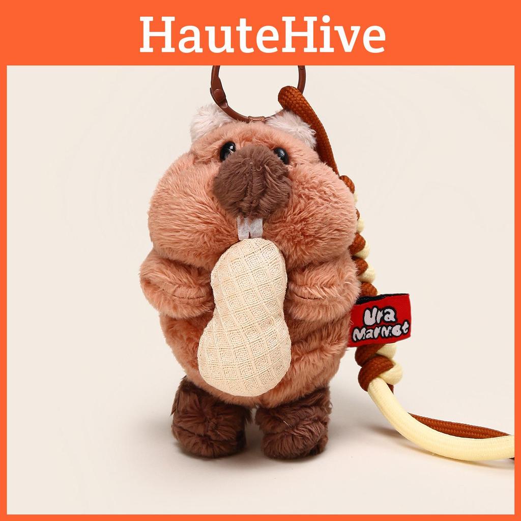 Cute Cartoon Eating Groundhog Plush Toy Pendant Keychain Gift For