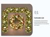 Christmas Glimmer: Garland Set for Tree, Window, and Fireplace with Flocked Leaf Ornaments