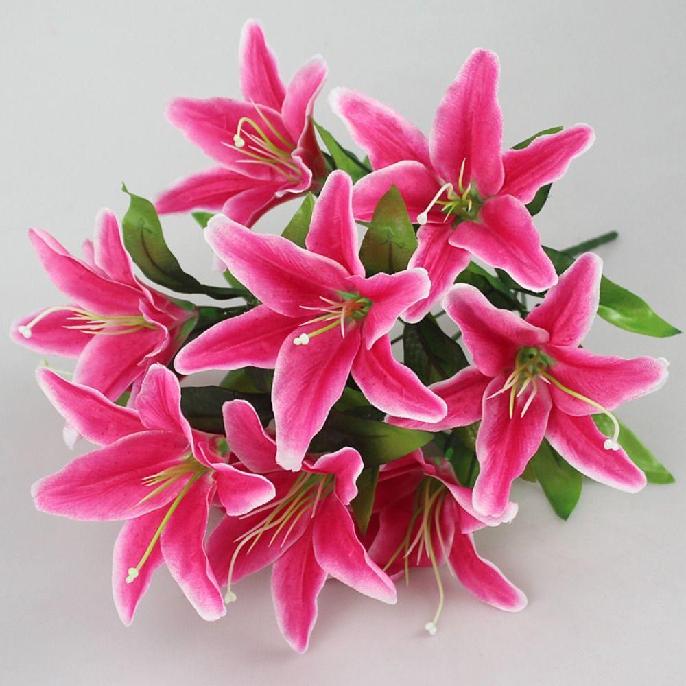 Multicolor Artificial Lilis Realistic Silk Flower Fake Flowers  Wedding Home Party Decor