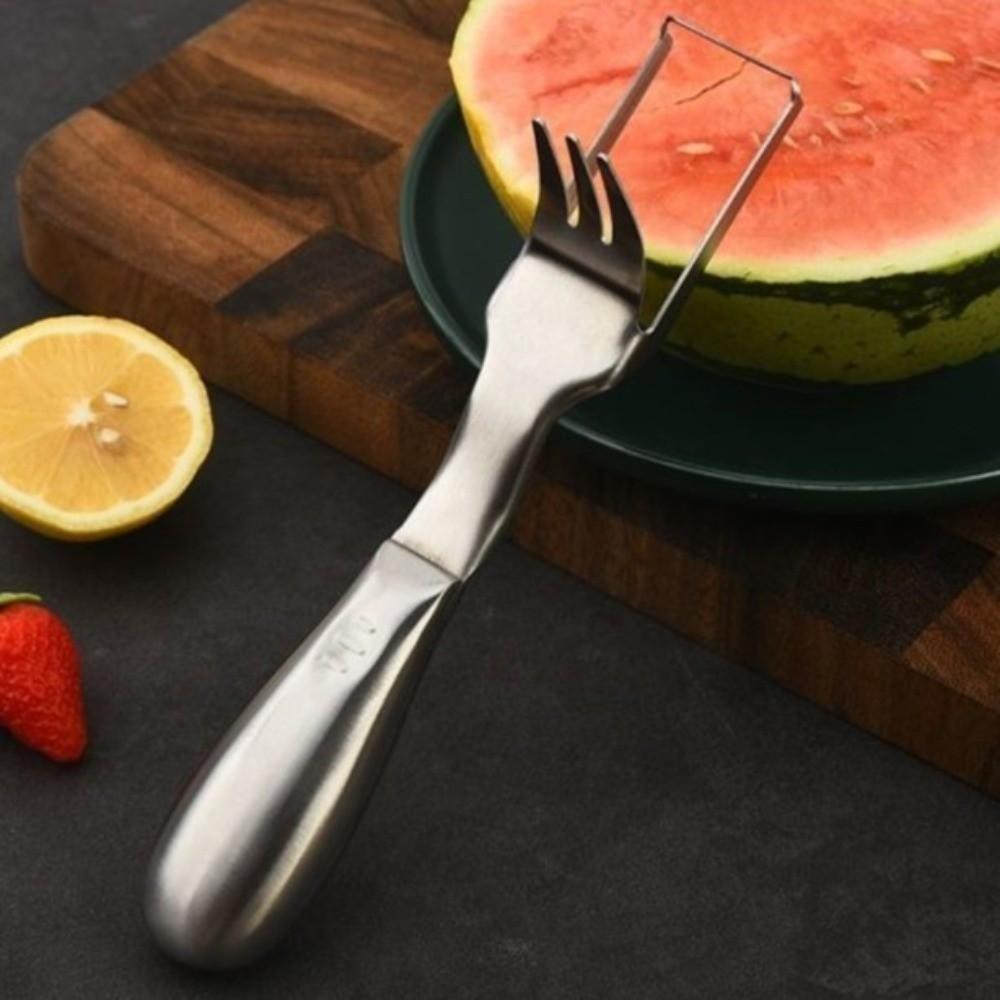 Rostfreier Wassermelonen-Gabel-Schneider Edelstahl Frucht-Ausgrabwerkzeug Küchengerät