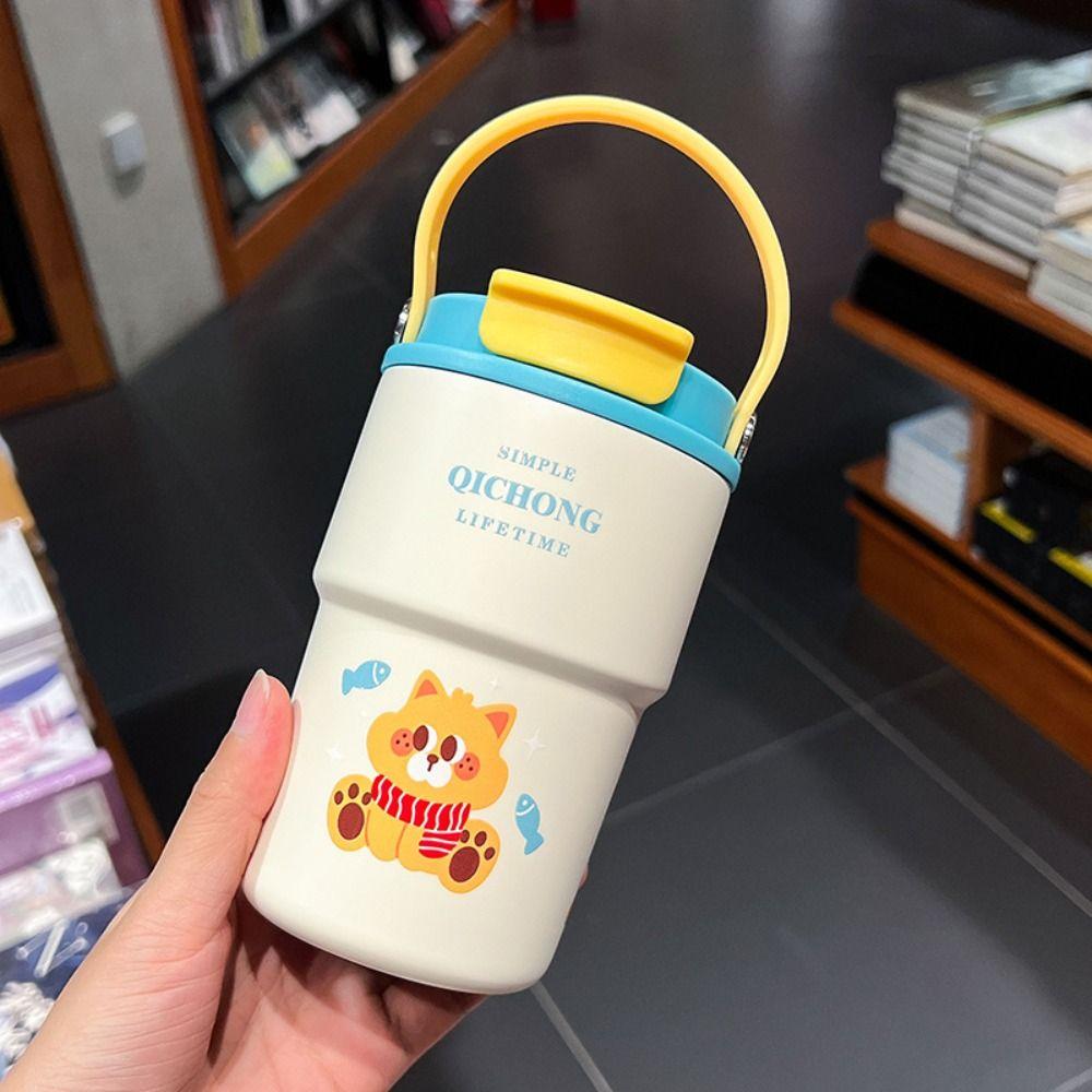 Handle Vacuum Mug 450ML 316 Stainless Steel Thermos Cup Portable Water Bottle Travel