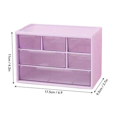 Caixa Organizadora de Gavetas de Mesa com 3 Camadas e 6 Compartimentos para Joias, Beleza, Lentes e Pequenos Itens