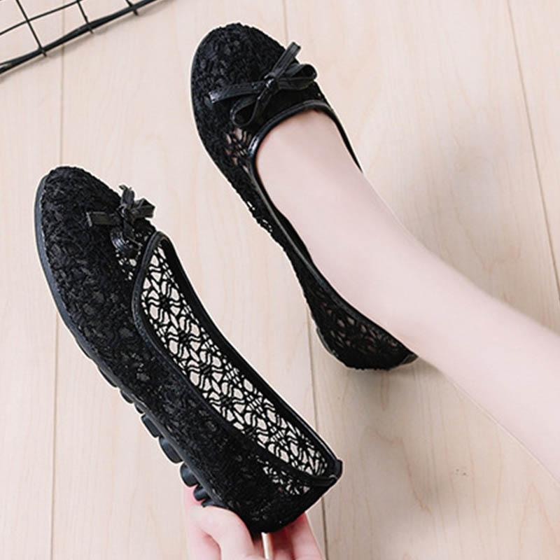 

Fashion Woman Bow-knot lace flats loafers air mesh ballerina non-slip pregnant shoes women espadrilles light breathable moccasins 2025 6
