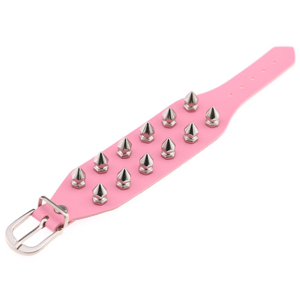 Unique Cuspidal Spikes Rivet Stud Wide Cuff Leather Punk Gothic Rock Unisex Bangle Bracelet Woman Men Jewelry