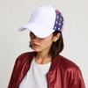 Distressed Wash Cotton Baseball Hat with Star Print Curved Brims Mesh Ponytail Sun Hat for Patriotic Women Teens Girl