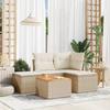VidaXL Garden Lounge Set with Cushions 5 Pcs Beige Braided Resin 3223587