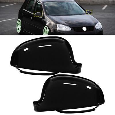 Gloss Black Wing Door Mirror Cover Caps For VW Golf V MK5 Plus Passat B5.5 B6 3C