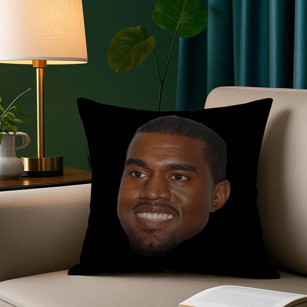 Смешная K-Канье Уэст Мем Наволочка Короткий Плюш Принт Наволочка Квадратные Наволочки Диван Домашний Декор 12x12Inch