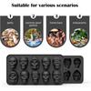 3 Pack 10 Cavities 3D Skull Ice Cube Mold Silicone Tray Maker Halloween Party Baking DIY Tools for Whiskey Cocktail Drinks