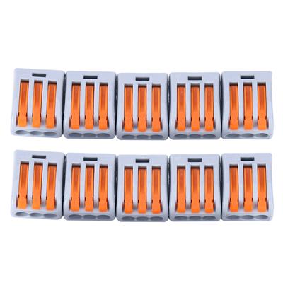10pcs PCT213 Compact Wiring Connector 3 Way Push In Lighting Electrical Cable Fast Connection