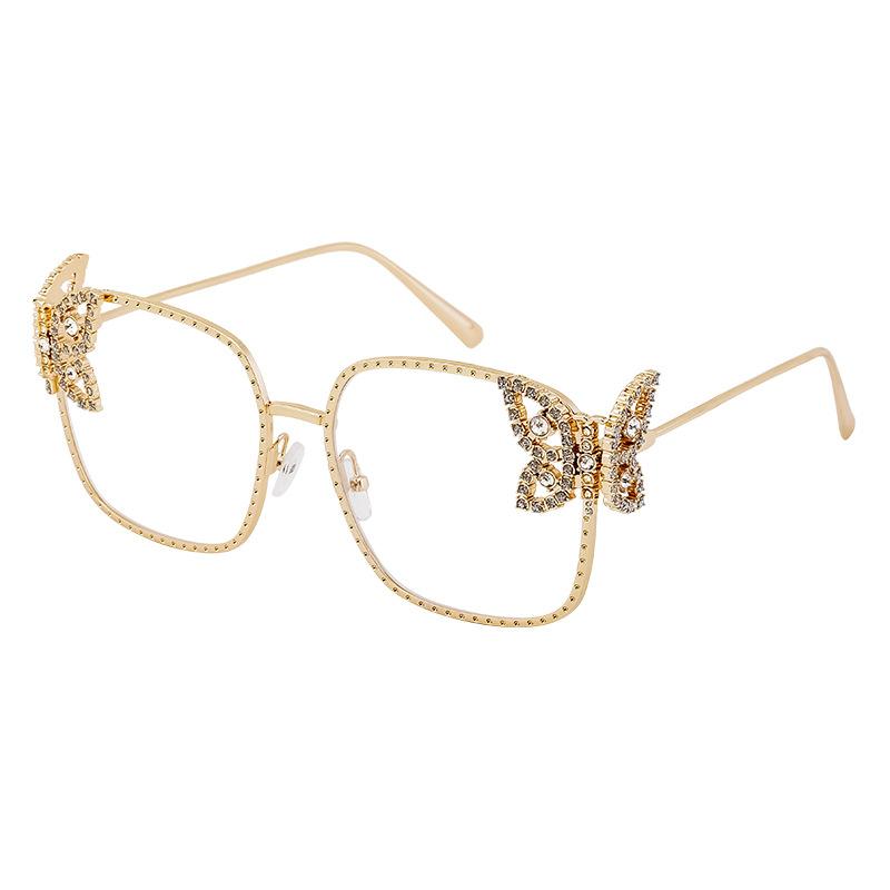 

Luxury Oversized Square Rhinestone Butterfly Sunglasses UV400 Protection Women Men Brand Design Street Photography Eyewear