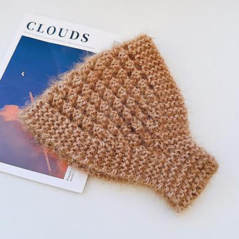 Autumn Winter Warm Knit Headband  Solid Color Elastic Hairbands For Women Girls Windproof Scrunchies Neckerchief Headwear