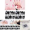 Handmade Xs-l Dark Kitty Flame Butterfly Nail Stickers For Women