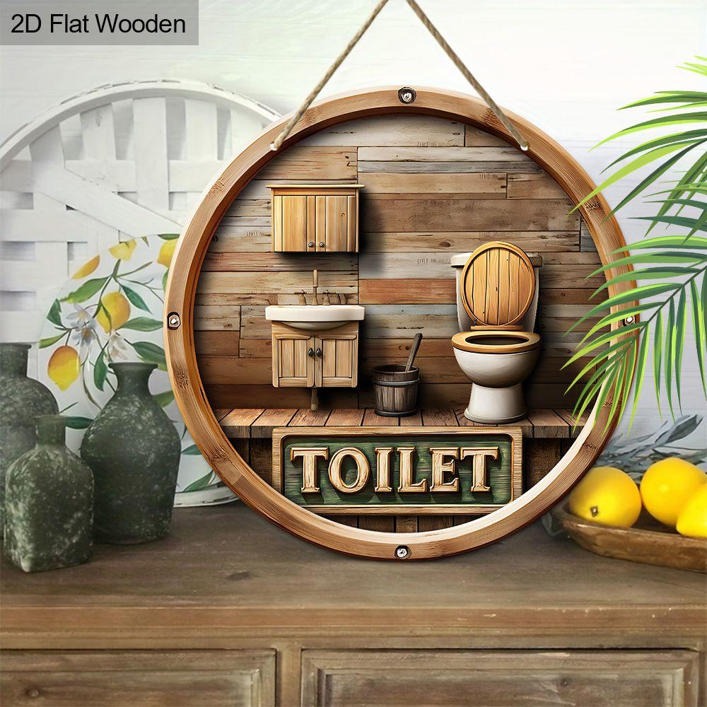 Interesting Toilet Decoration, Wooden Hanging Decorative Signs, Bathroom Wall or Door Decoration, 2D Graphic Products, Housewarming Gifts for Friends