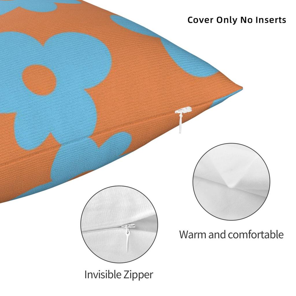 Golf Le Fleur Flower Blue Orange Square Pillowcase Polyester Linen Velvet Pattern Zip Decorative Throw Pillow Case Home Cover