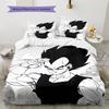 Pościel z wzorem kreskówki Dragon Ball Vegeta Dekoracja domu Prezent urodzinowy (1 * poszwa na kołdrę + 2 * poszewki na poduszki, bez rdzenia)