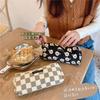 [Spot] Corduroy retro literary pencil bag ins Japanese student cosmetic bag storage and finishing bag