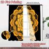 2D FLAT PRINTING 2pcs Curtains (Without Rod) Golden Mandala Design Valentine is day Festival Fashion Curtains Durable Polyester