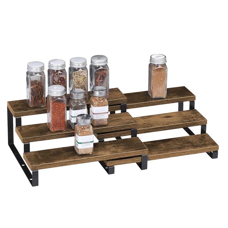 Kitchen Storage Under Cabinet Spice Rack, Handmade Hardwood, Holds 16 Large or 32 Small Spice Containers
