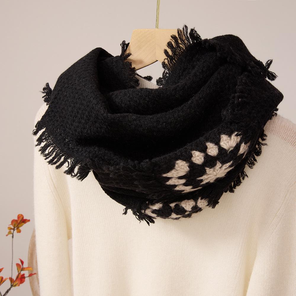 2025 Autumn/Winter Cashmere Patchwork Crochet Scarf & Shawl for Men and Women